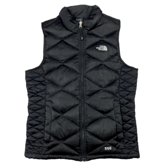 THE NORTH FACE 550 Girl BLACK Nylon QUILTED Goose Down PUFFER VEST Size L ⭐️⭐️⭐️ - Picture 3 of 14